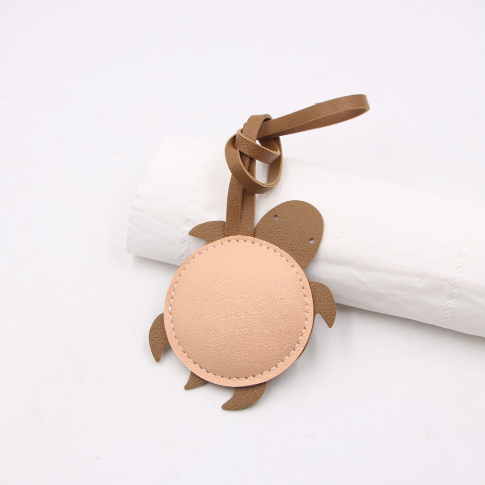 Wholesale Dark Green Stuffed Turtle Bag Charm Lanyard Artificial Leather Fashion Accessory