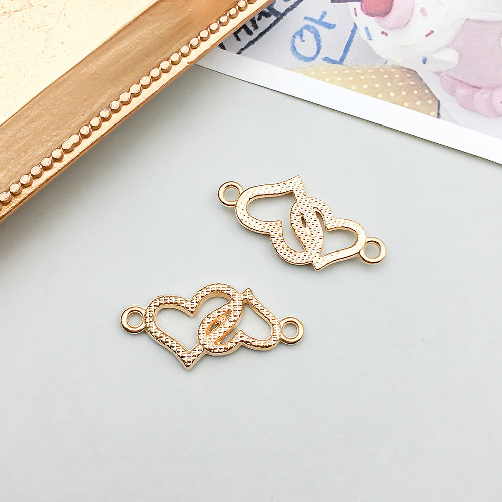 Wholesale 1 KC Gold Alloy Simulation Heart Letter Series DIY Pendant