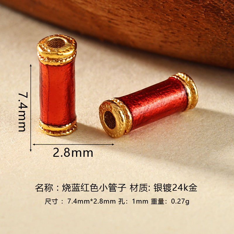 Wholesale DIY enamel multicolor barrel beads spacer beads