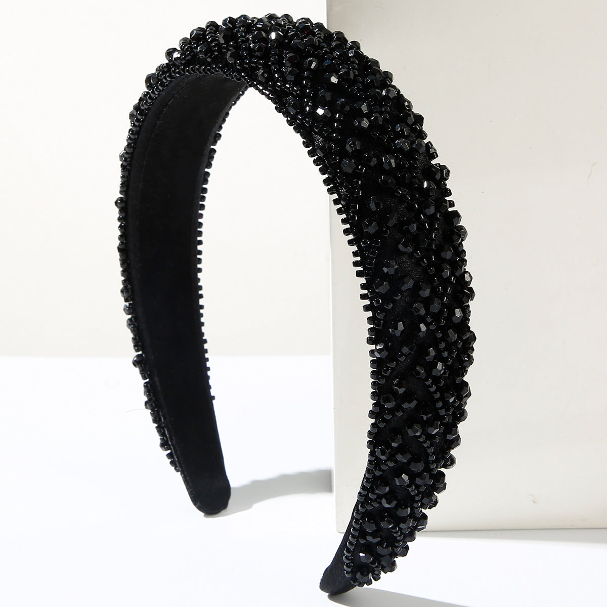 Wholesale Luxury Handmade Beaded Hair Hoop Women's Fashionable Simple Crystal Rice Beads Decorative Headband All-match High Cranial Top Hair Accessories
