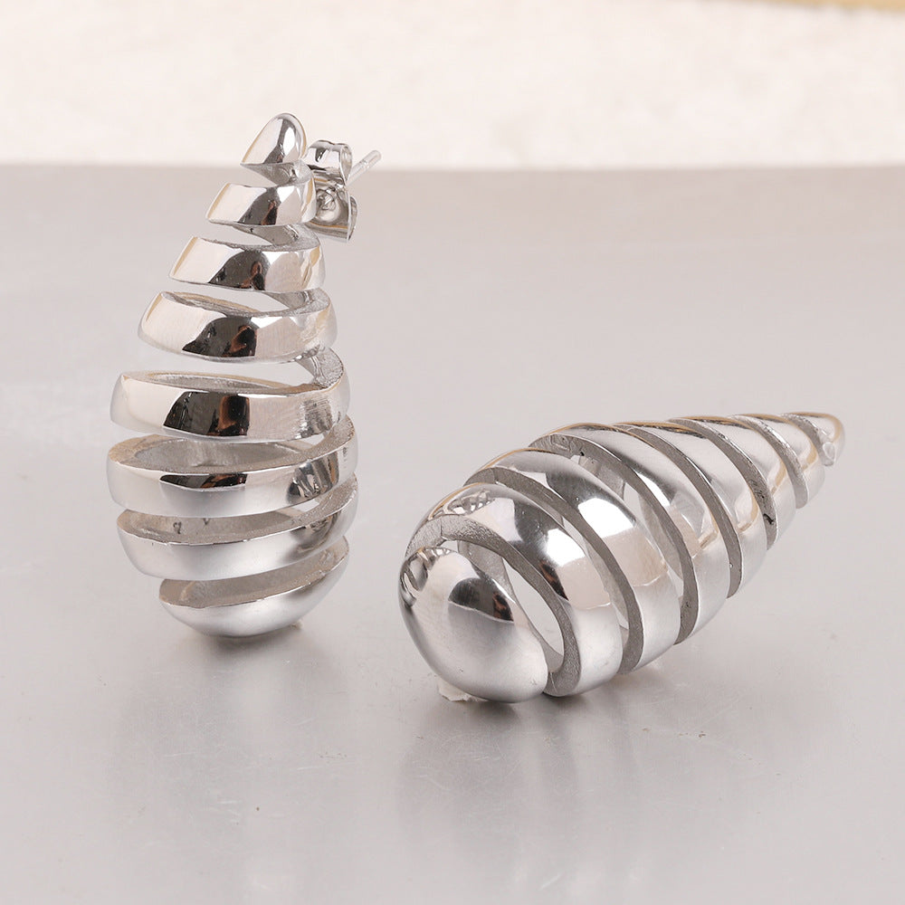 Wholesale 304 Stainless Steel Drop Pattern Earrings