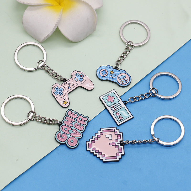 Wholesale Pixel Love Metal Keychains