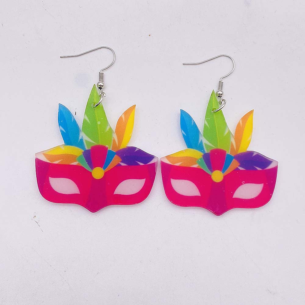 Pendientes acrílicos de plumas de tres colores al por mayor