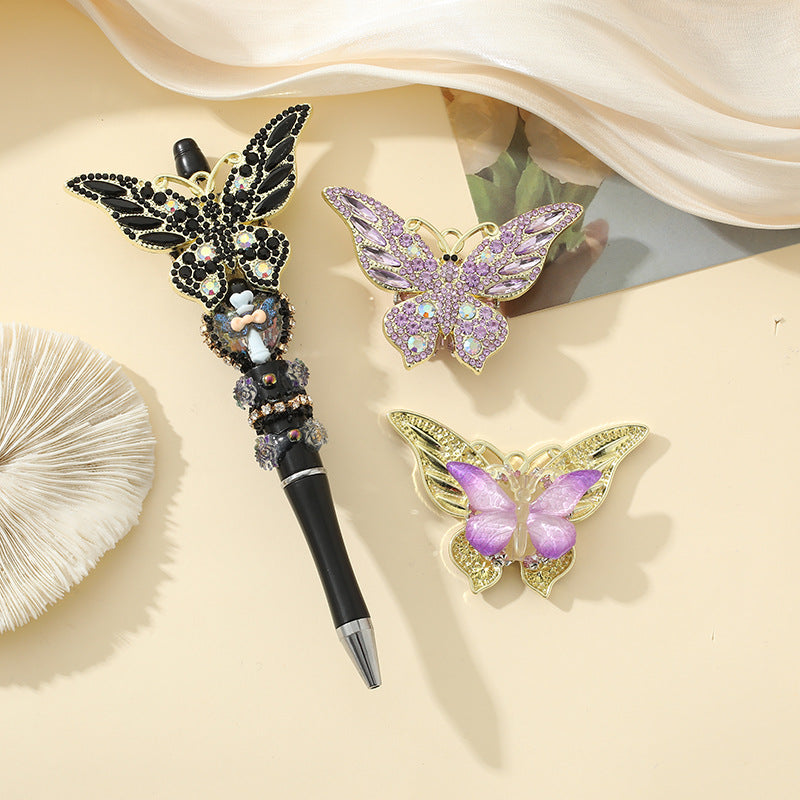 Wholesale 10pcs Alloy Spot Drill Butterfly Beads Bulk Beaded Jewelry Accessories