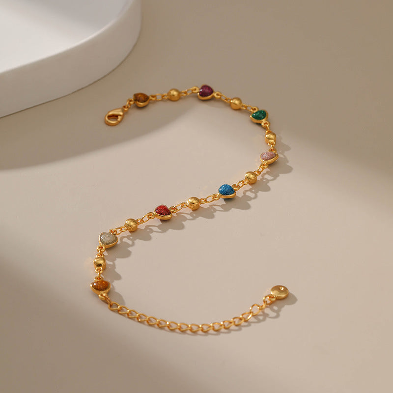 Wholesale Geometric Love Flash Powder Creative Summer Copper Bracelet