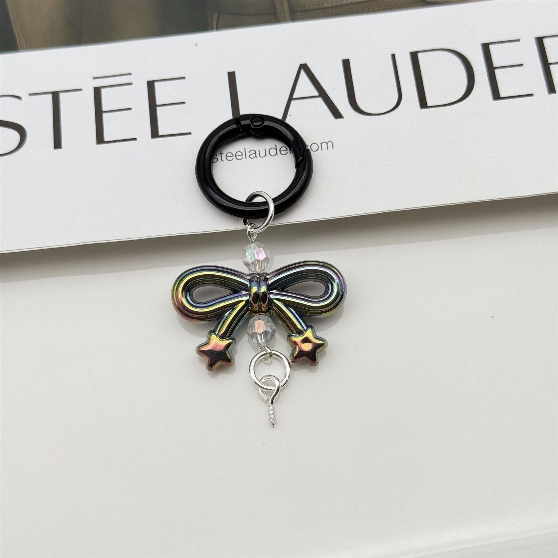 Wholesale Candy Color Bow Keychain Color Spring Buckle Cute Bag Pendant