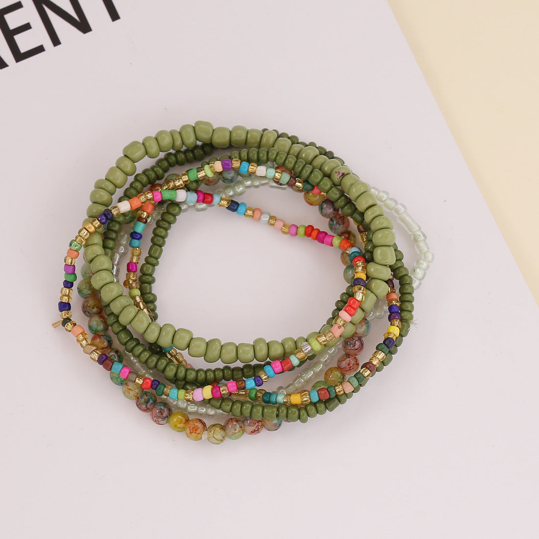 Wholesale Rice Bead Crystal Tassel Resin Bracelet