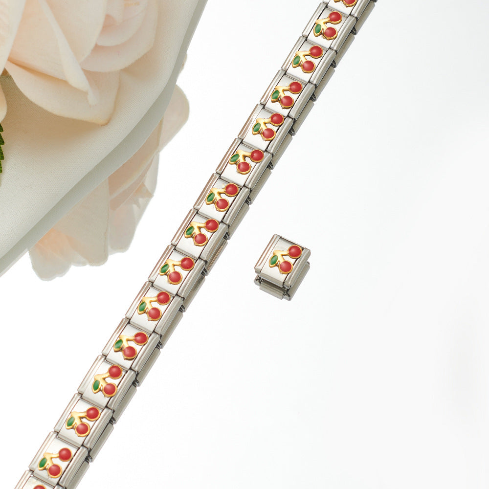 Wholesale Personalized Hand-stitched DIY Pattern Stainless Steel Combination Bracelet