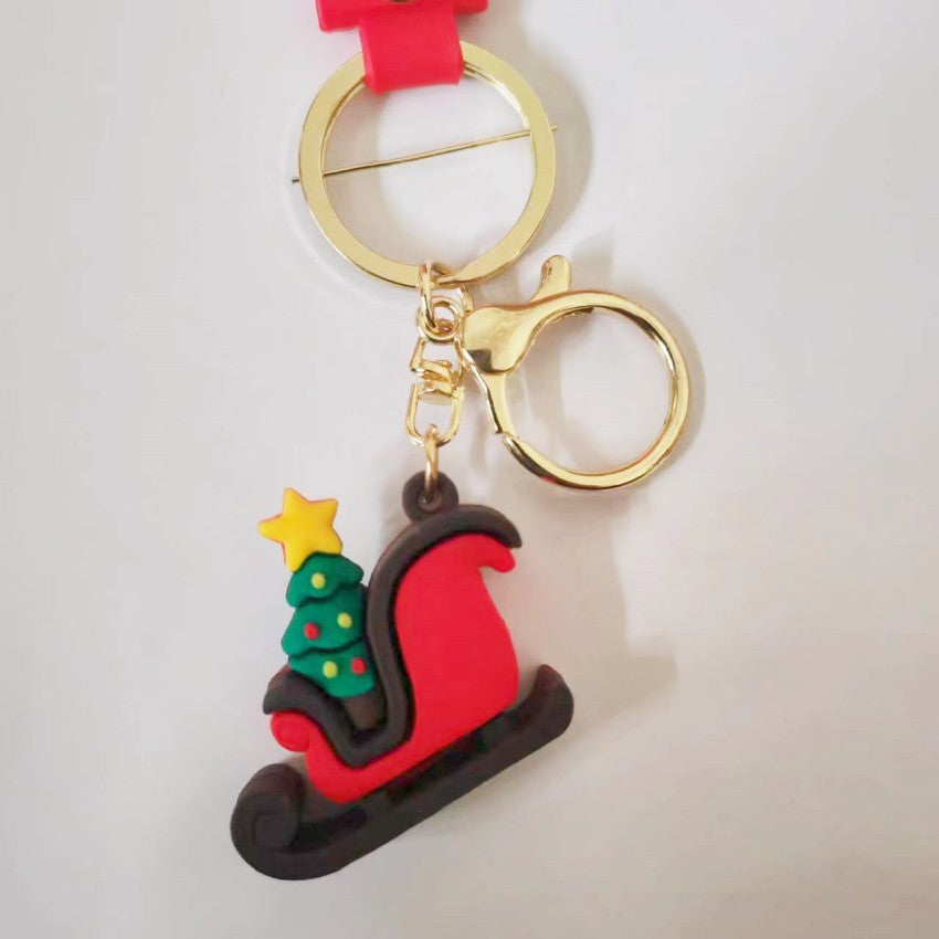 Wholesale Christmas Cartoon Soft Rubber Keychains