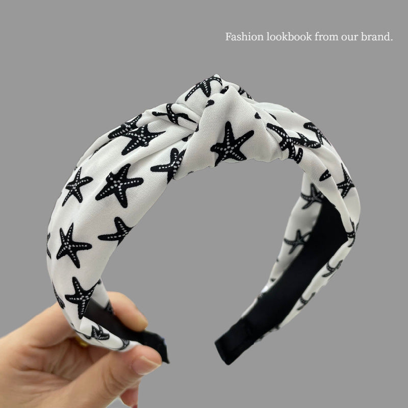 Wholesale Vintage Fabric Wide Edge Knot Hair Hoops