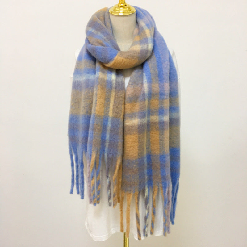 Wholesale Winter AC Double-sided Rainbow Plaid Scarves