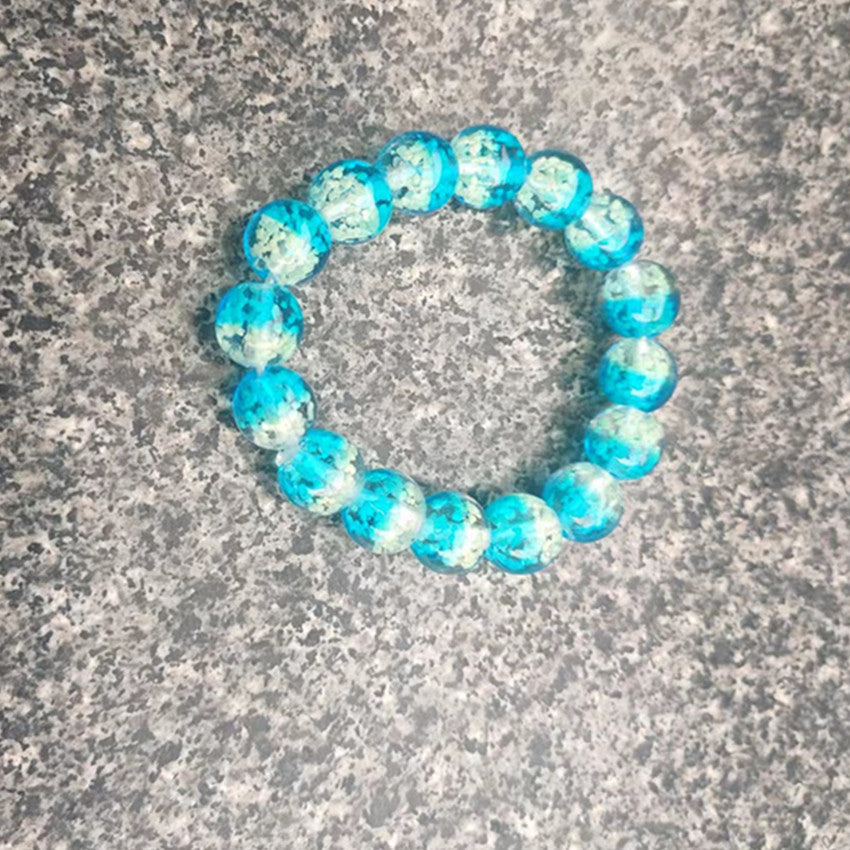 Brazalete de vidrio luminoso de fantasía de dos colores de 12 mm