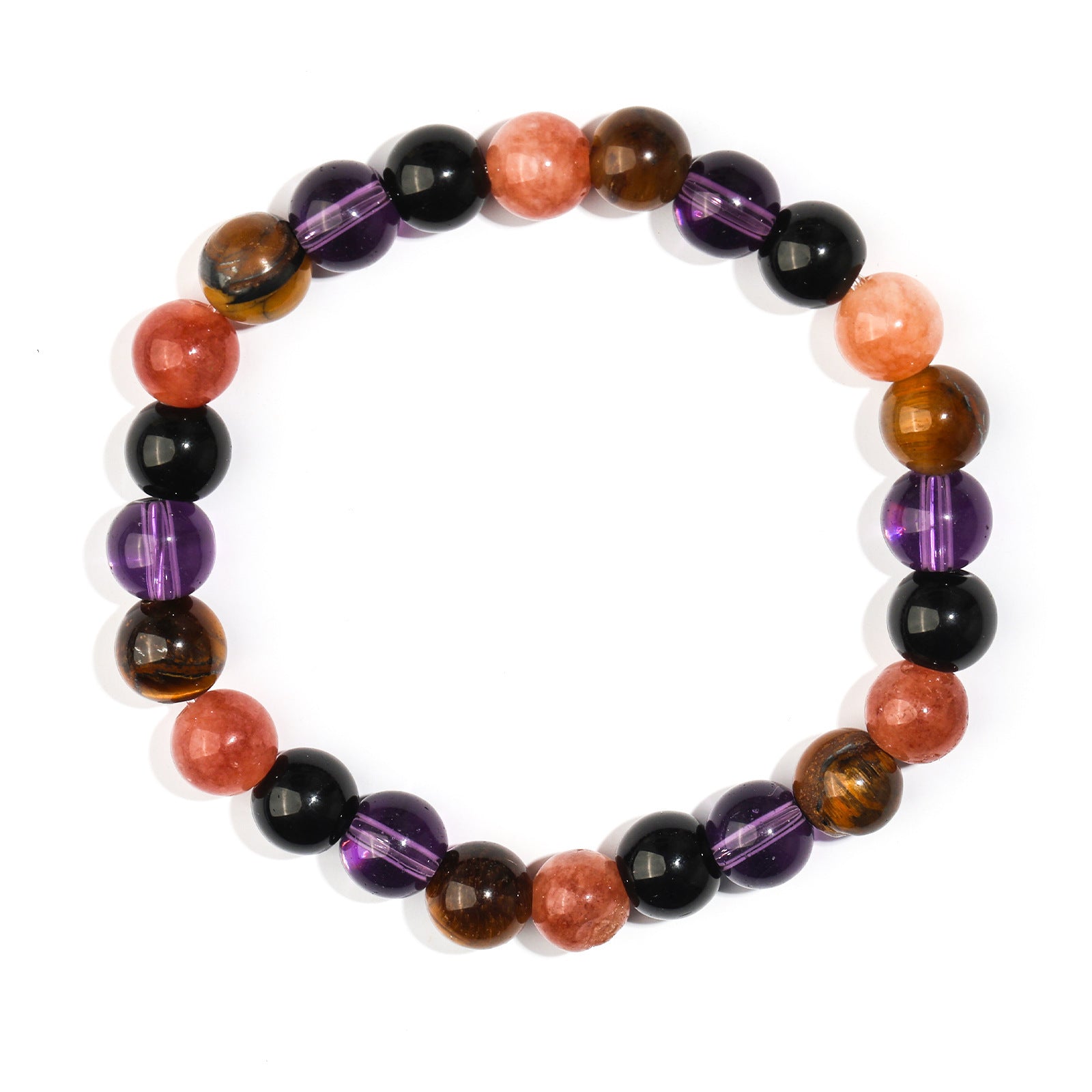 Wholesale 8mm mixed color white turquoise natural stone healing bracelet