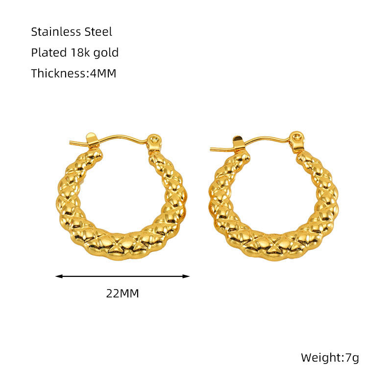 Wholesale titanium steel geometric 18K gold-plated earrings