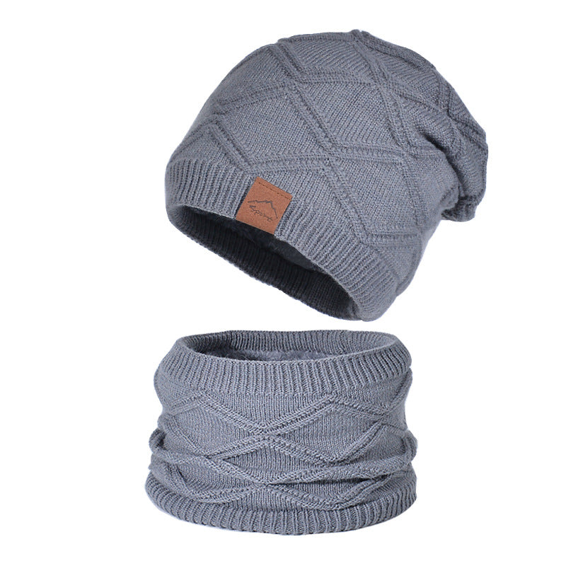 Wholesale Winter Outdoor Cycling Plus Velvet Warm Hat and Scarf Two Pieces