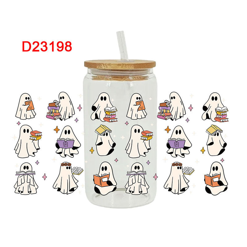 Wholesale Pumpkin Ghost Halloween 16oz Cup UV DTF Wraps