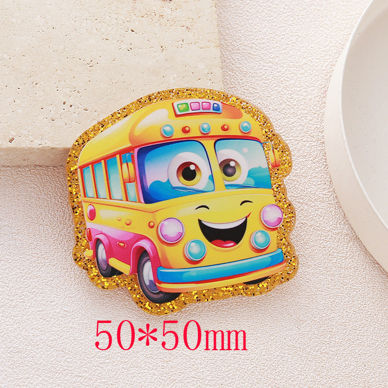 Wholesale 10pcs Cartoon DIY Acrylic Slides and Sequins Acrylic Flatback