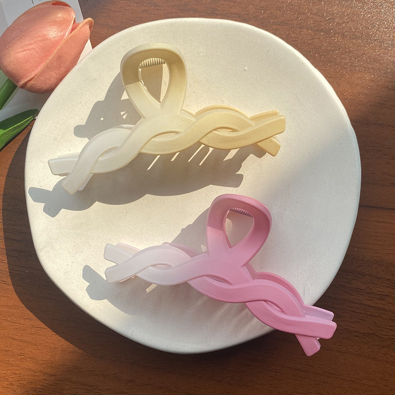 Wholesale Plastic Gradient Twist Frosted Hair Clips