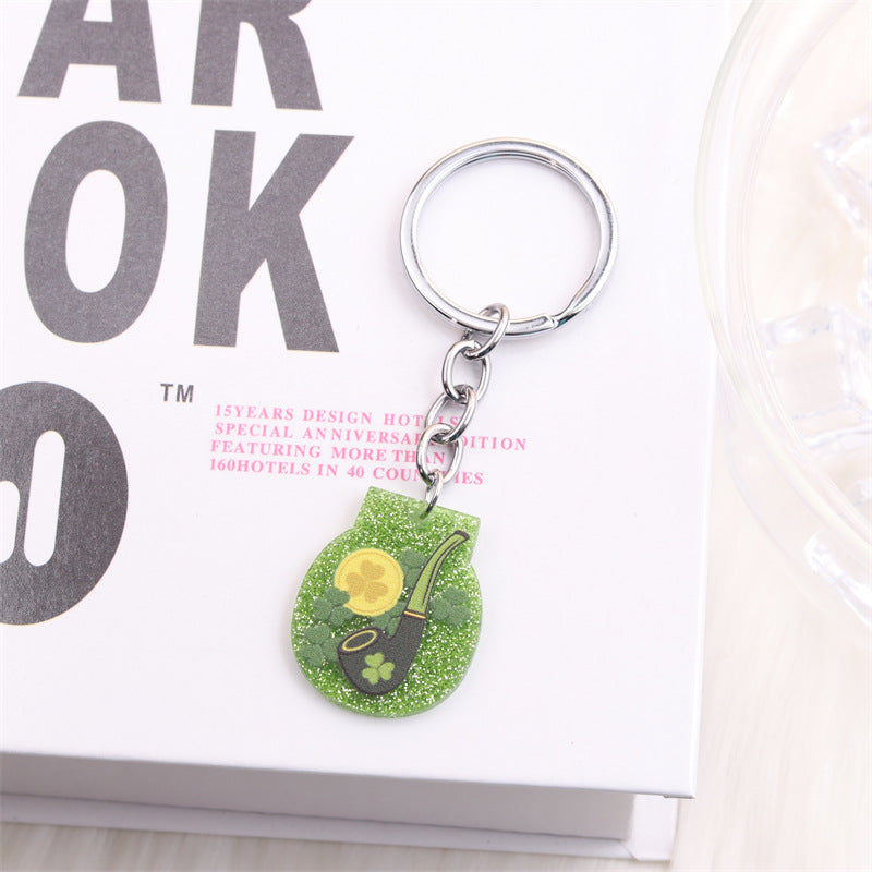 Wholesale Saint Patrick Rainbow Gold Coins, Pipe, Acrylic Keychains