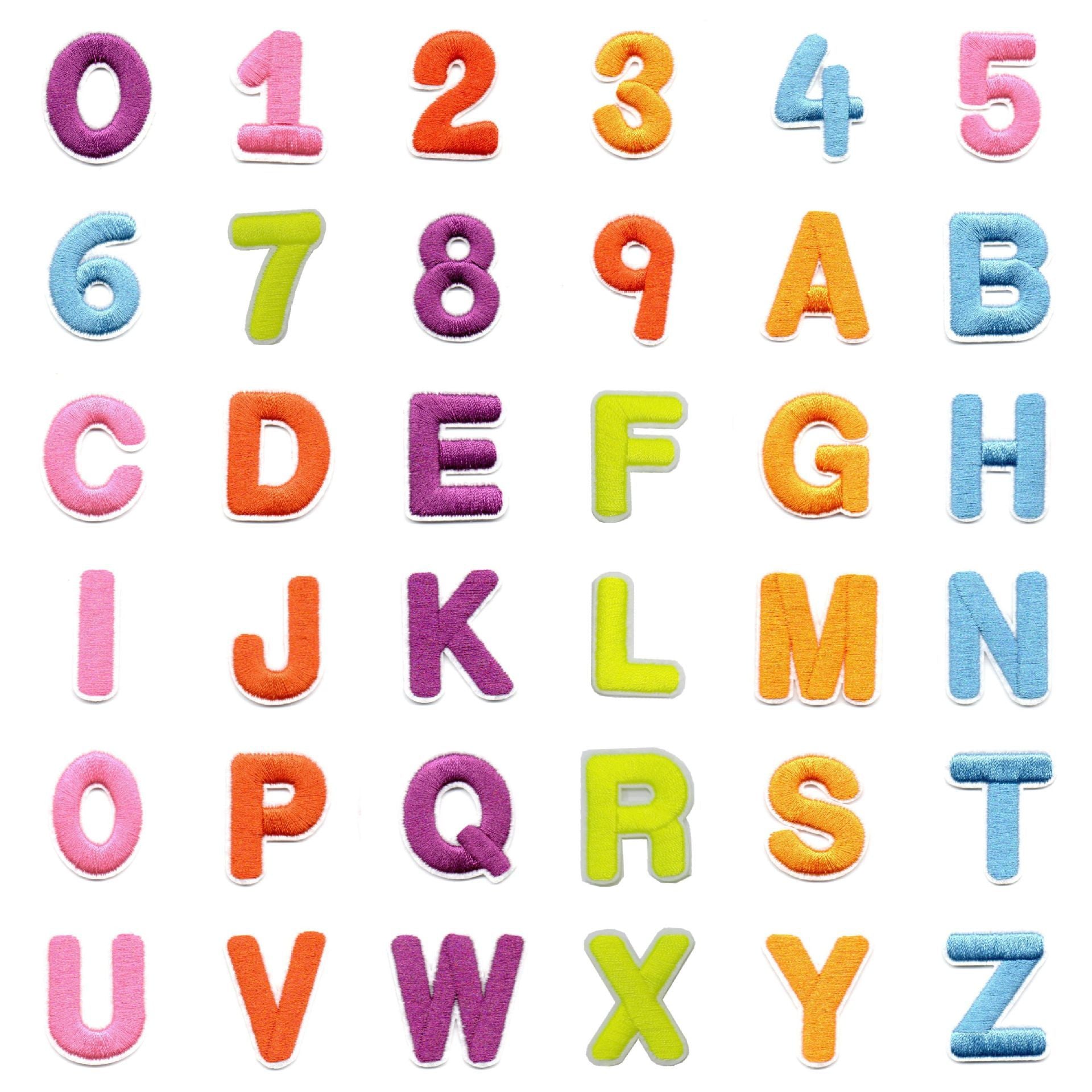 Wholesale Colorful numeric and English letters DIY Patches