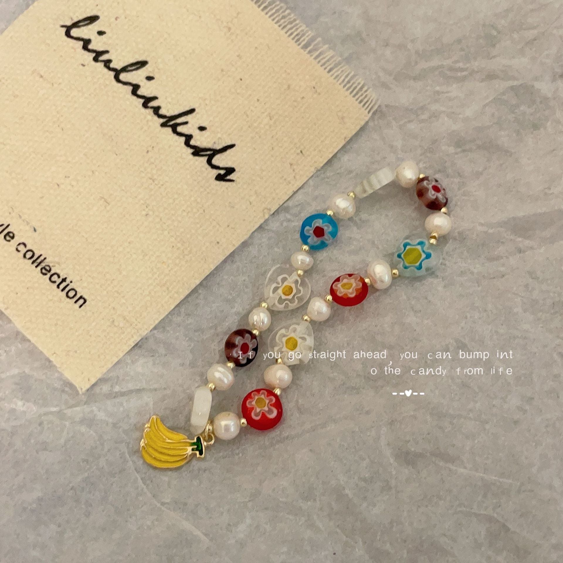 Wholesale Colorful Glaze Flower Beaded Pearl Alloy Bracelet