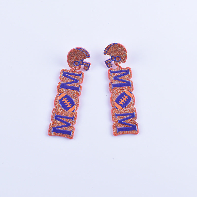 Wholesale Sports accessories baseball football rugby heart acrylic earrings