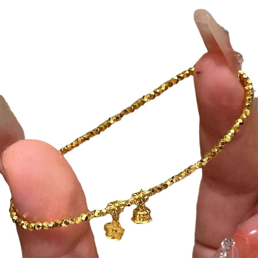 Wholesale Super shiny gold lily of the valley flower bracelet beaded hand jewelry