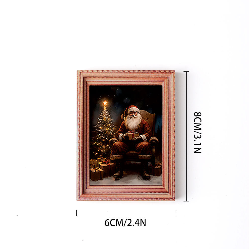 Wholesale Christmas Retro Wooden Photo Frame Magnetic Fridge Magnet