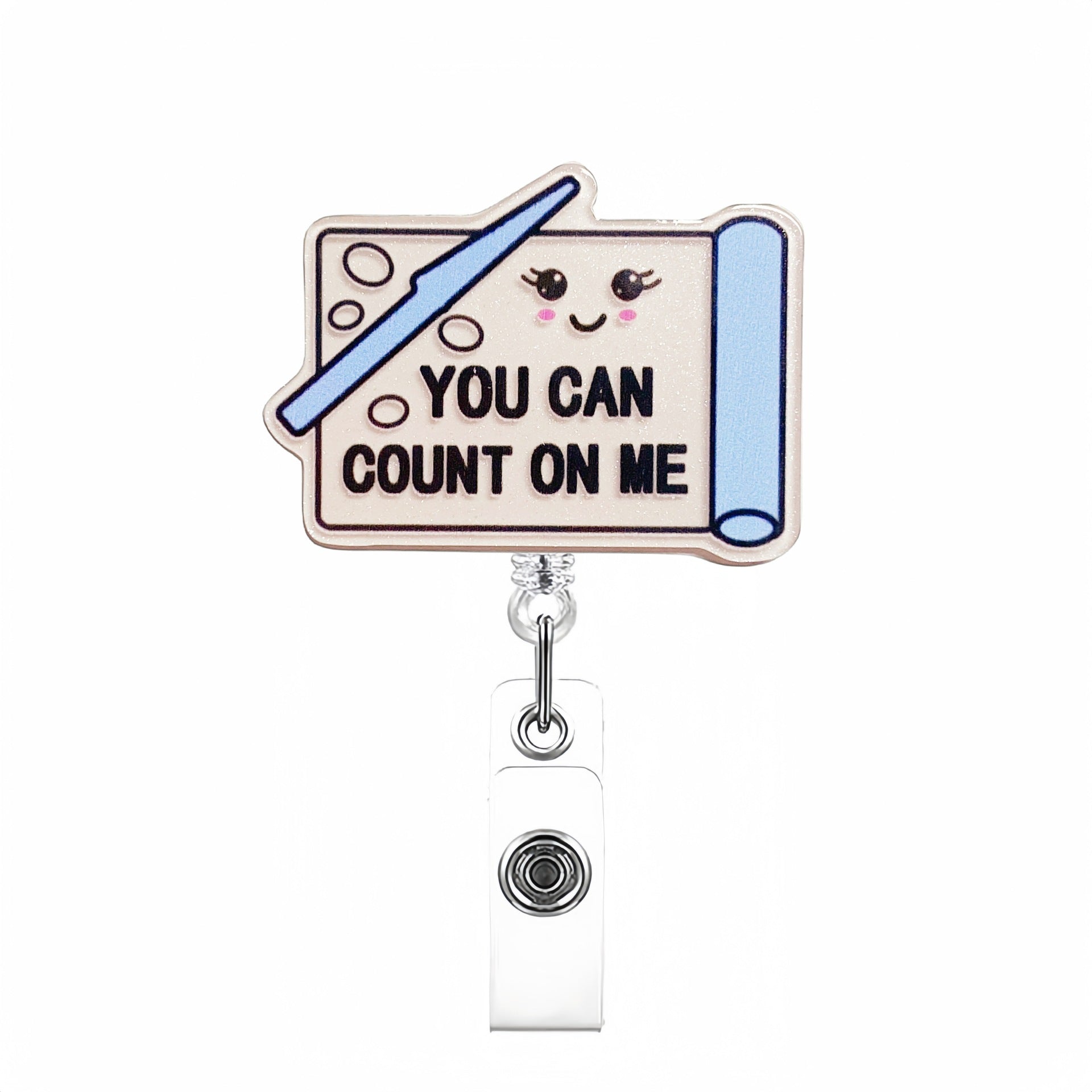 Wholesale  Hospital Staff Acrylic Badge Reel Doctor Nurse Organ Department Telescopic Easy Pull Buckle