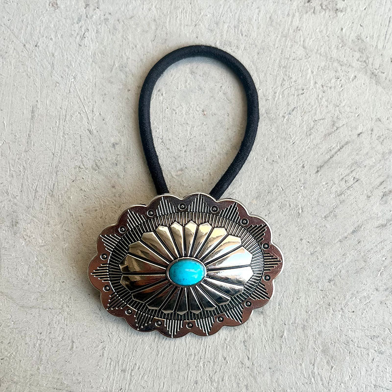 Wholesale Western style retro pumpkin flower turquoise headband