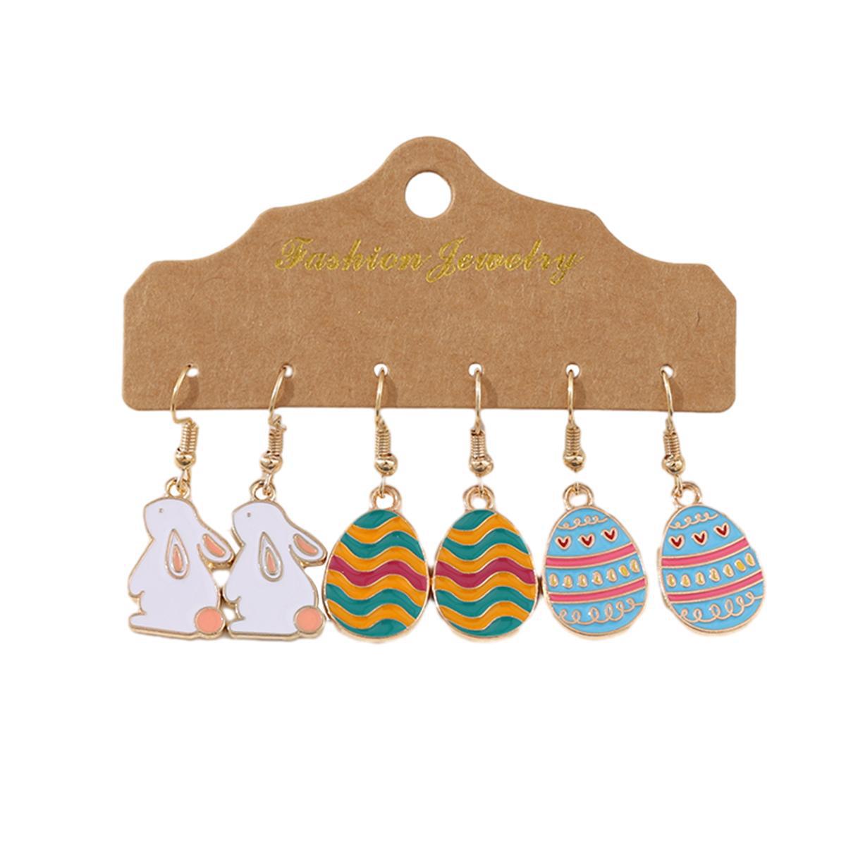 Wholesale  Easter Egg Pendant Zinc Alloy Earrings