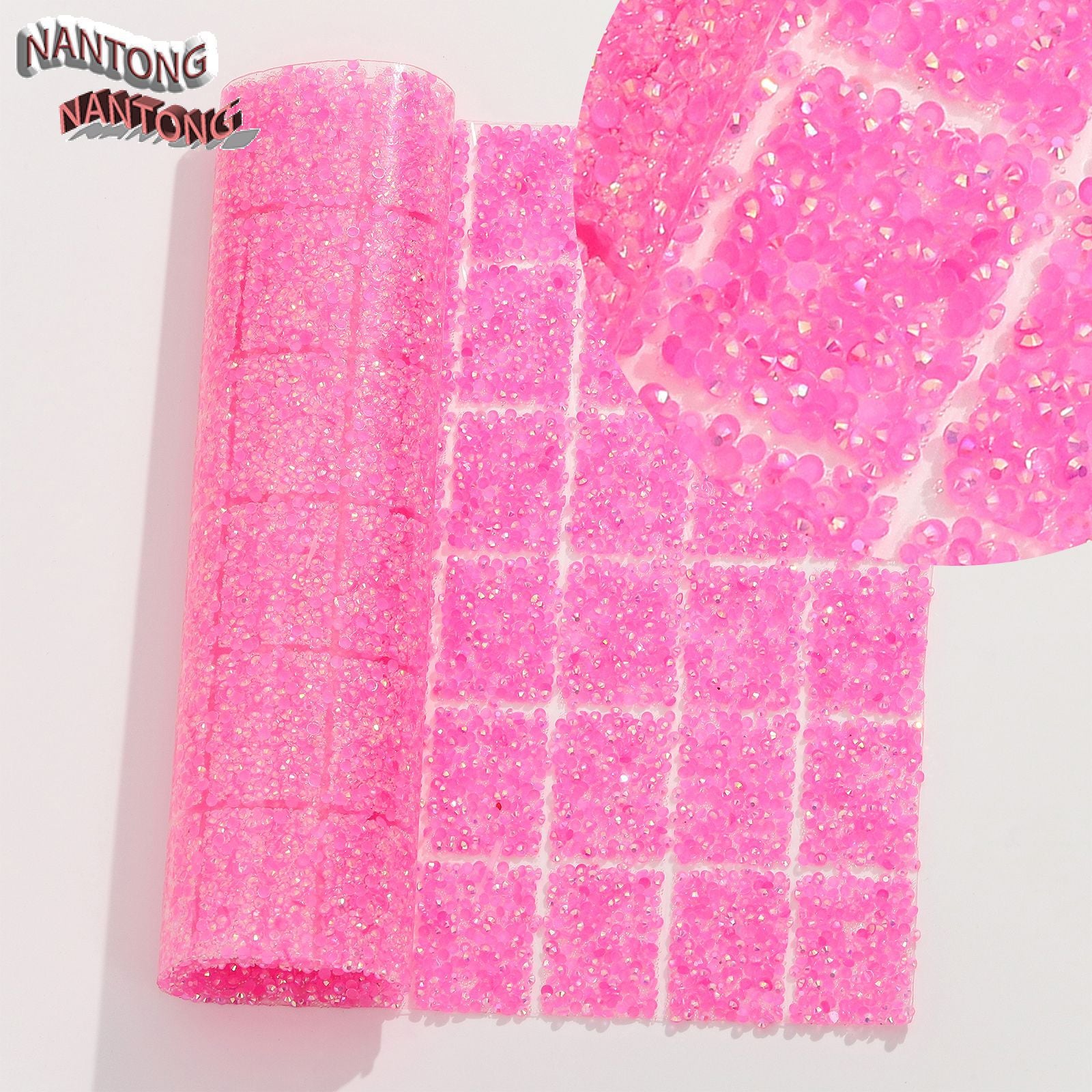 Wholesale Flat bottom round hot-drill hot melt adhesive stickers double-sided square diamond stickers diamond clothing diamond nail table cushion pad can wrap 78pcs pens