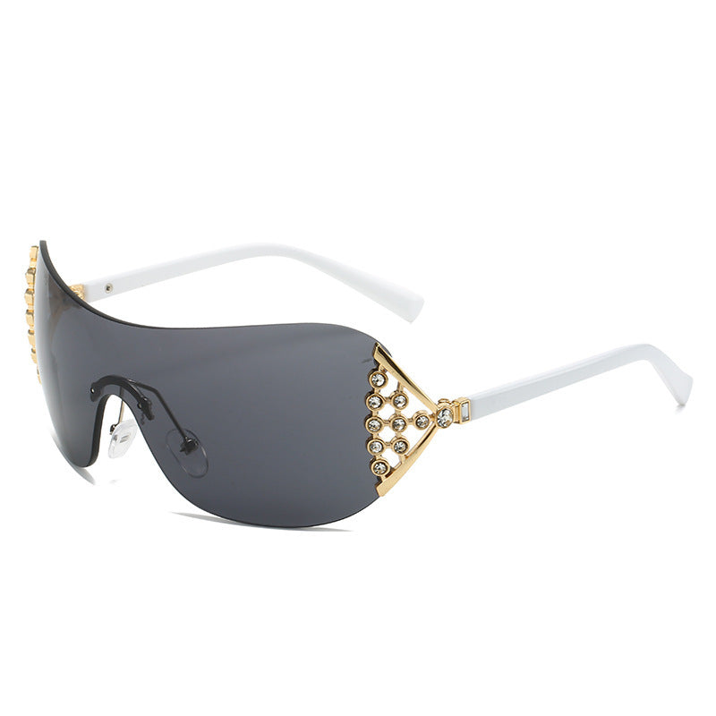 Wholesale Diamond Inlaid Frameless PC Sunglasses