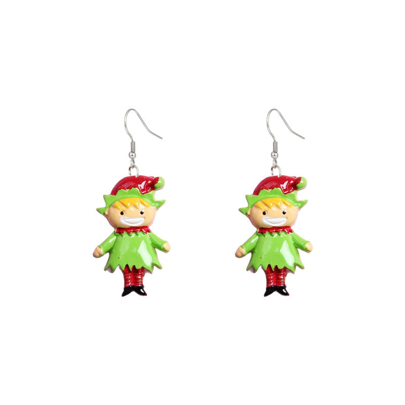 Wholesale Christmas snowflake candy bell reindeer earrings