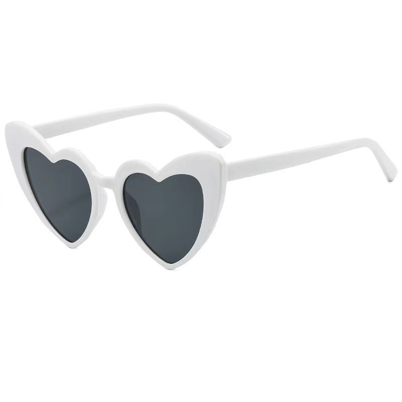 Wholesale  Heart-Shaped Lenses, Special-Shaped Heart-Shaped Sunglasses, Fashionable Peach Heart Sunglasses, Trendy Women's Party Cat-Eye Glasses