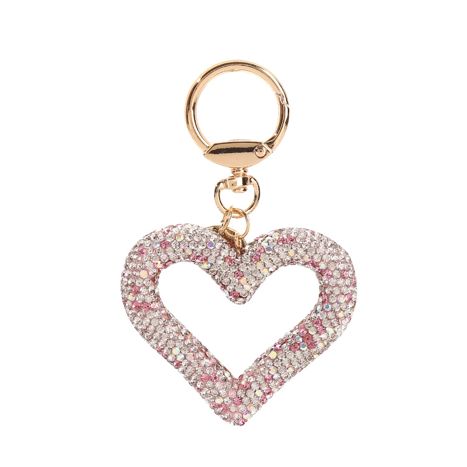 Wholesale Hollow Diamond Heart Key Chain