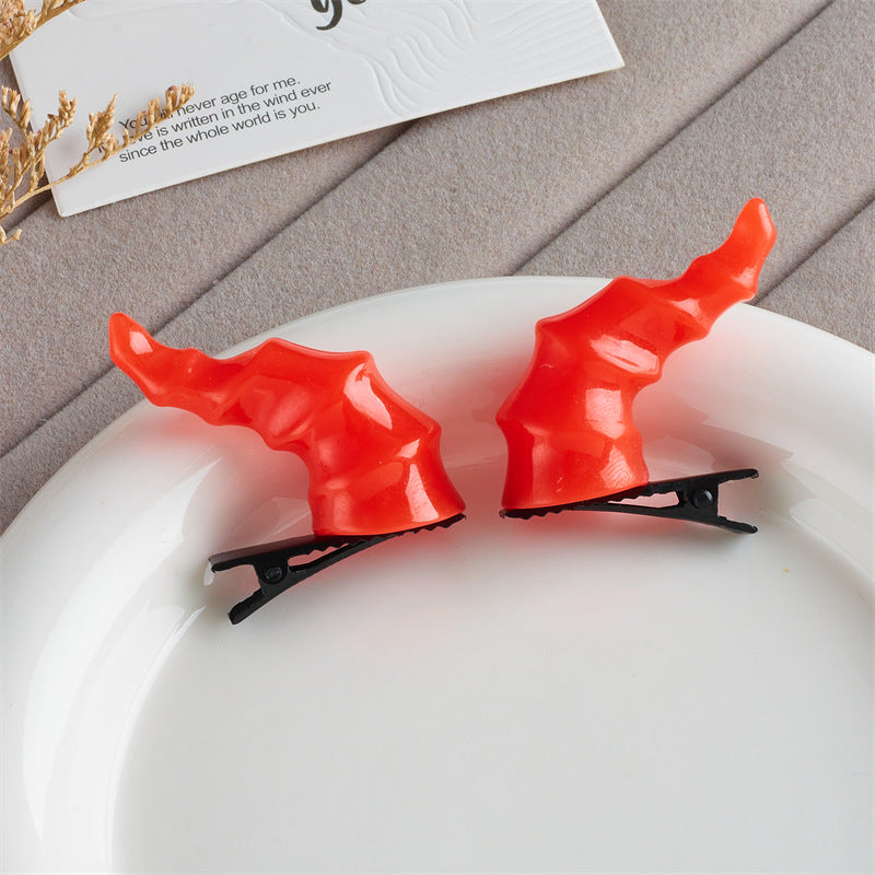 Wholesale devil horns cute anime headdress edge clip  3. 8* 2* 3. 8cm
