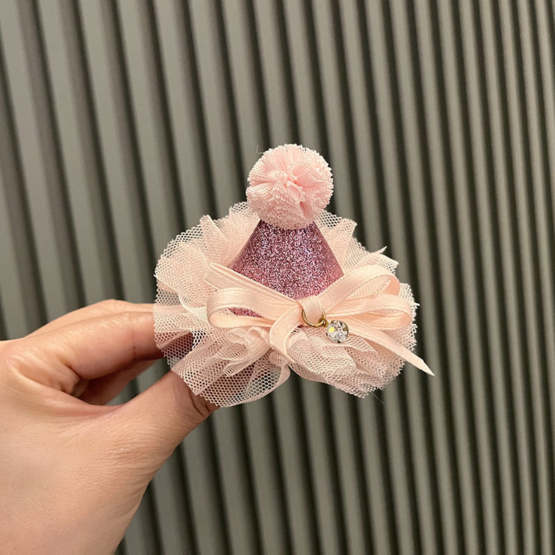 Wholesale princess birthday hat crown top clip little girl performance hair accessories