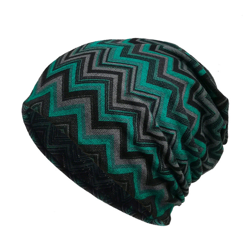 Wholesale Ethnic Style Polyester Wavy Pattern Hats Retro Neck Wrap Cap