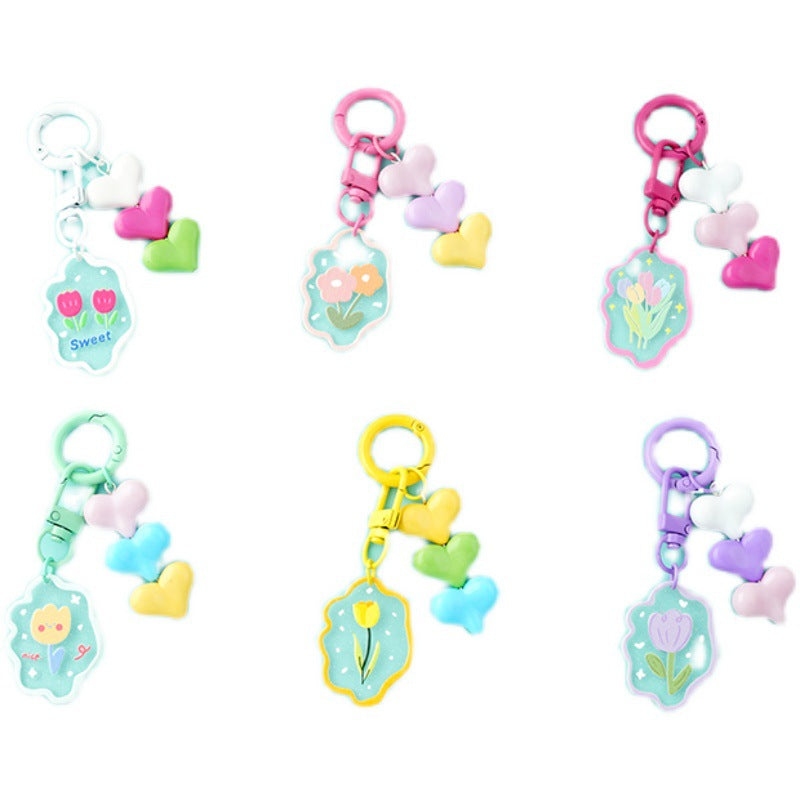 Llavero de amor de gradiente acrílico al por mayor