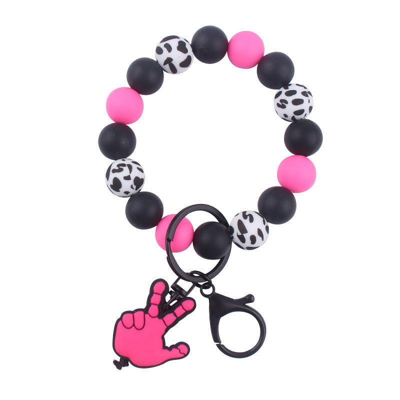 Wholesale Cute Dairy Bead Bracelet Keychain