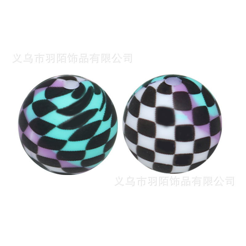 Wholesale 50pcs Silicone Grid Water Transfer Printing Beads