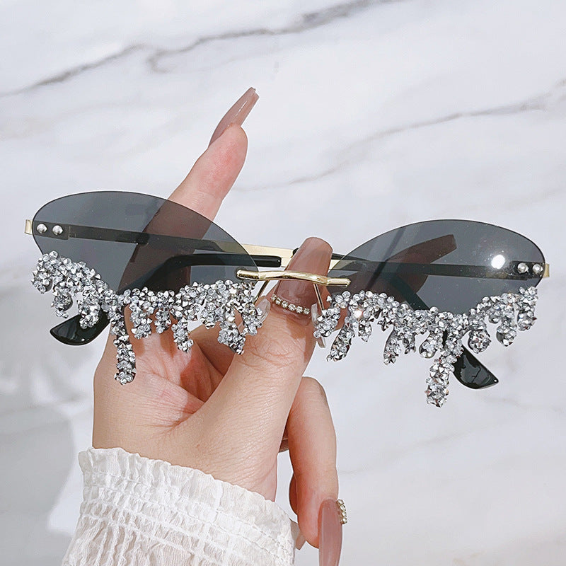 Wholesale Diamond Devil's Tears Handmade Diamond Sunglasses