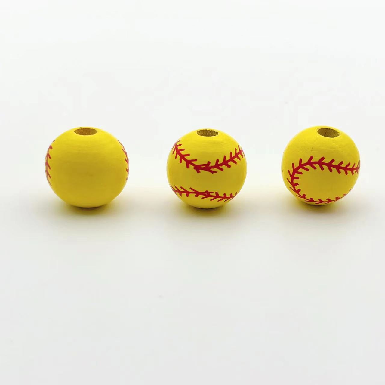 Wholesale Ball Series Printed Wooden Beads