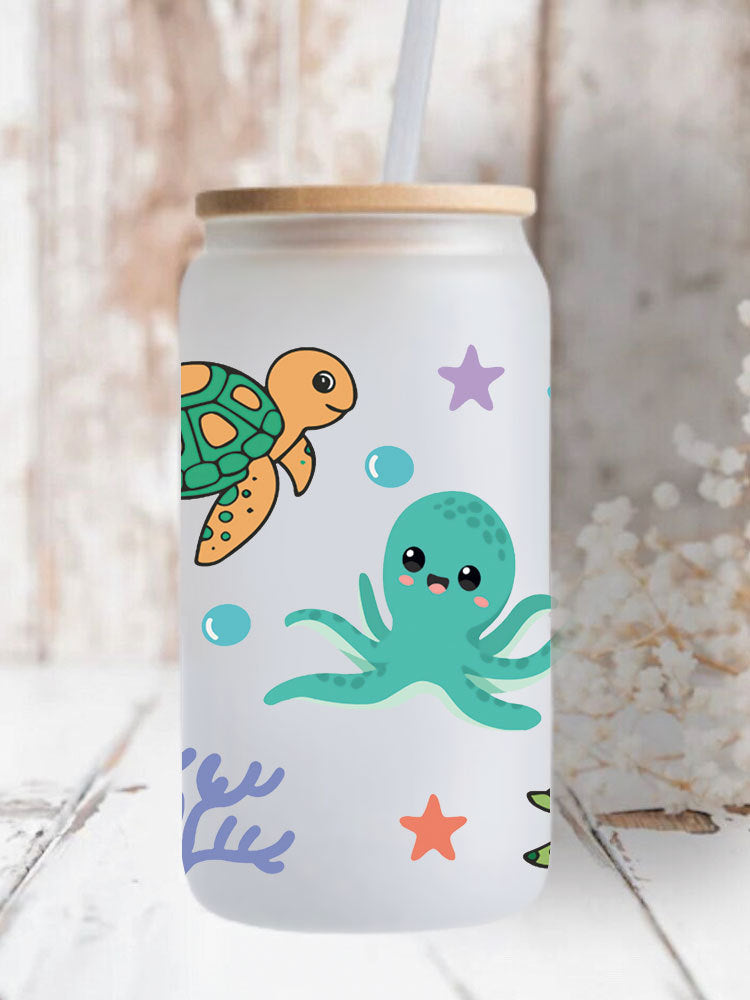 Wholesale Blue Ocean Series  16oz Cup UV DTF Wraps