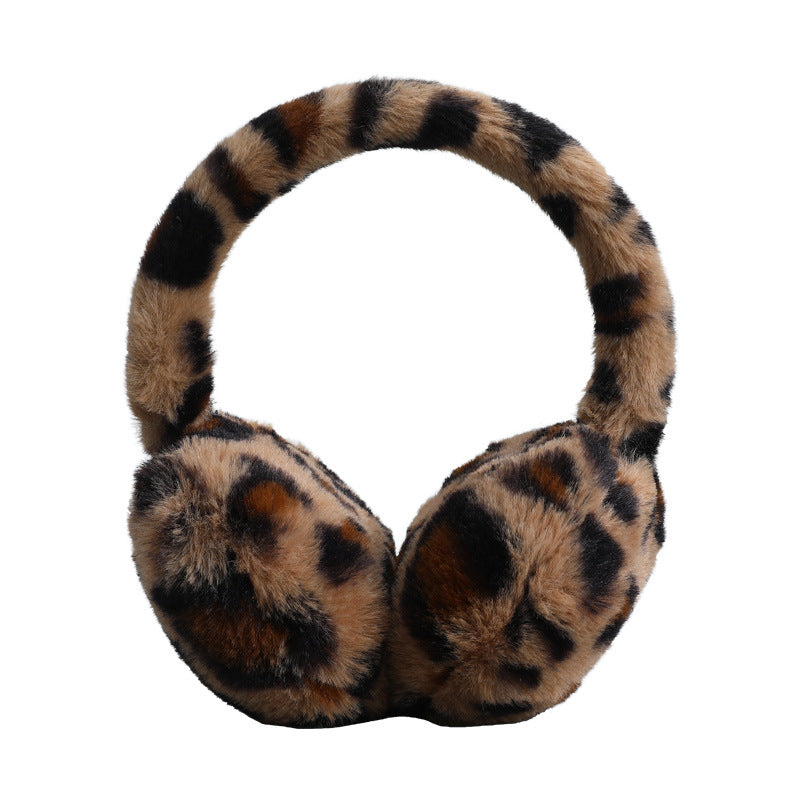 Wholesale Earmuffs Leopard Print Men and Women Winter Warm Windproof Antifreeze Memory Headband Simple Plush Ear Bag