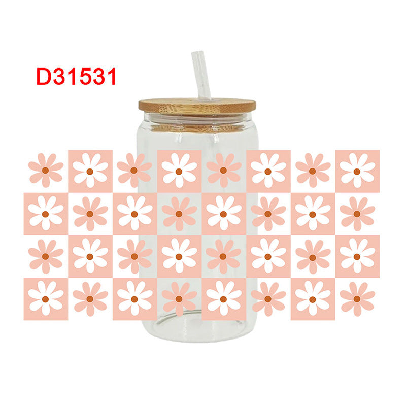 Wholesale Flower Mushroom Bow 16oz Cup UV DTF Wraps