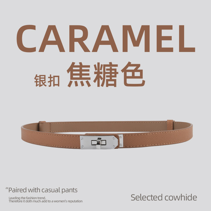 Wholesale Fine Genuine Leather Fashion Girdle Leather Belt with Dress Versatile Decoration