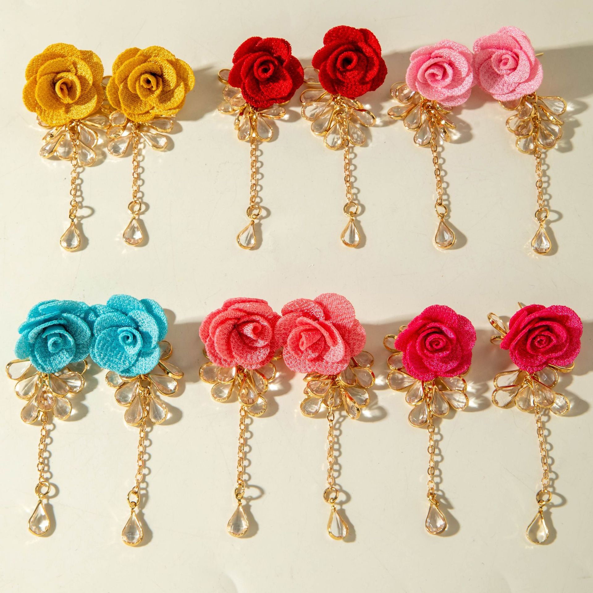 Wholesale Long tassel flower Valentine' s Day earrings