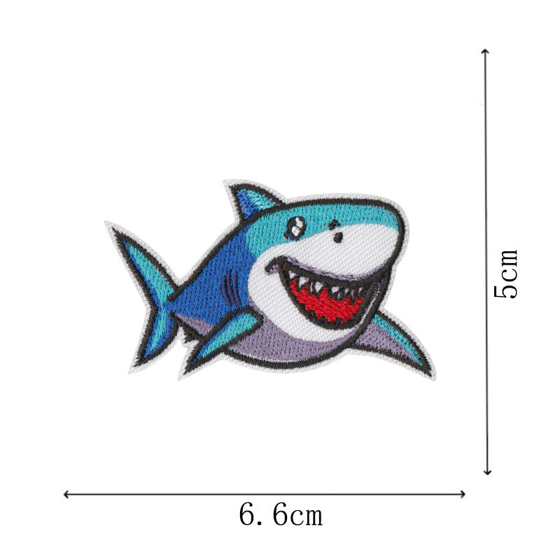 Wholesale Embroidered Ocean Animal Iron On Patches Mermaid Starfish Shark Set Of 10 For ets DIY Craft Supply